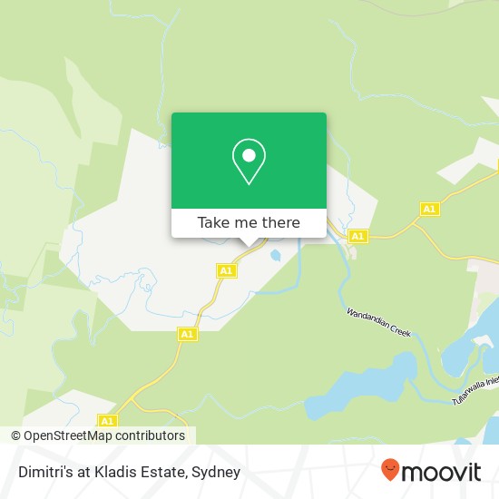 Dimitri's at Kladis Estate, 2650 Princes Hwy Wandandian NSW 2540 map