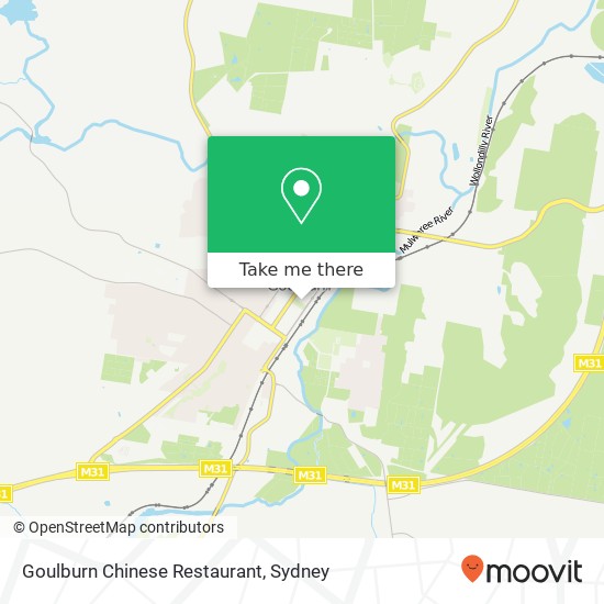 Mapa Goulburn Chinese Restaurant, 21 Market St Goulburn NSW 2580