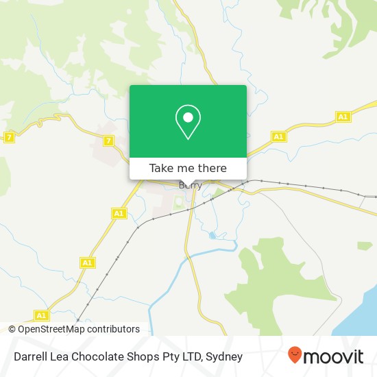 Darrell Lea Chocolate Shops Pty LTD, 100 Queen St Berry NSW 2535 map