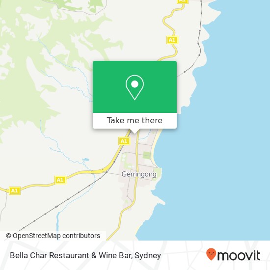 Bella Char Restaurant & Wine Bar, 1 Fern St Gerringong NSW 2534 map