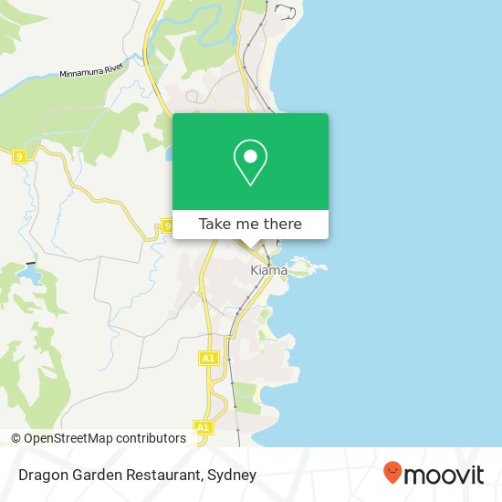 Mapa Dragon Garden Restaurant, 113 Terralong St Kiama NSW 2533