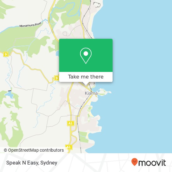 Mapa Speak N Easy, Collins St Kiama NSW 2533