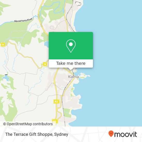 Mapa The Terrace Gift Shoppe, 42 Collins St Kiama NSW 2533