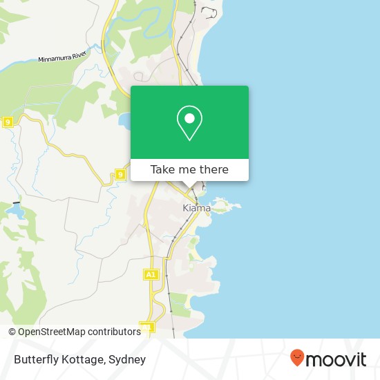 Butterfly Kottage, 30 Collins St Kiama NSW 2533 map