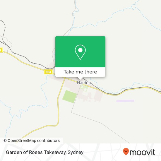 Mapa Garden of Roses Takeaway, 87 Neill St Harden NSW 2587