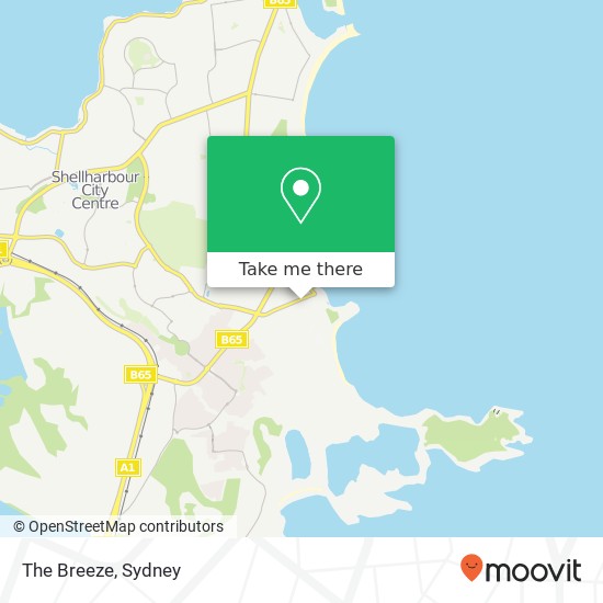 Mapa The Breeze, 25 Addison St Shellharbour NSW 2529