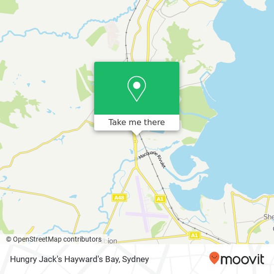Mapa Hungry Jack's Hayward's Bay, 10 Macquarie Pl Haywards Bay NSW 2530