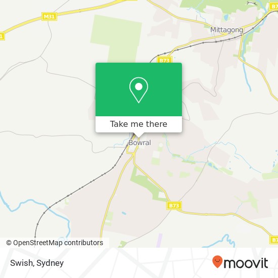 Mapa Swish, Bong Bong St Bowral NSW 2576