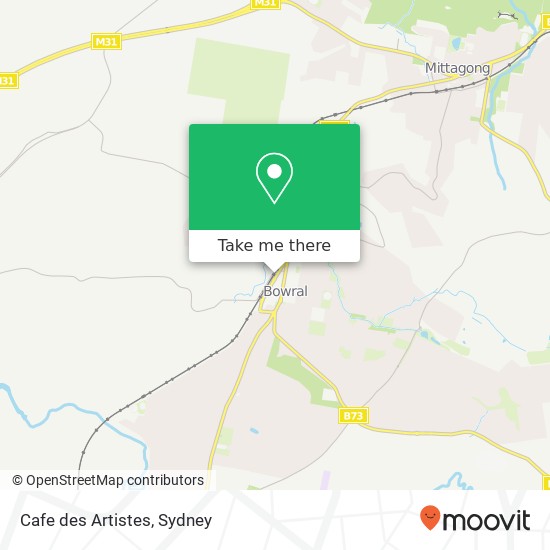 Mapa Cafe des Artistes, 31 Station St Bowral NSW 2576