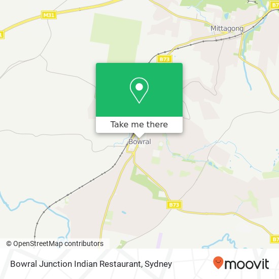 Mapa Bowral Junction Indian Restaurant, 376 Bong Bong St Bowral NSW 2576