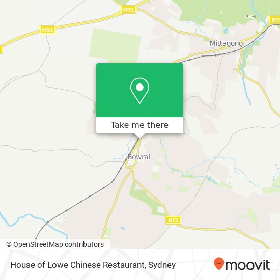 Mapa House of Lowe Chinese Restaurant, Bong Bong St Bowral NSW 2576