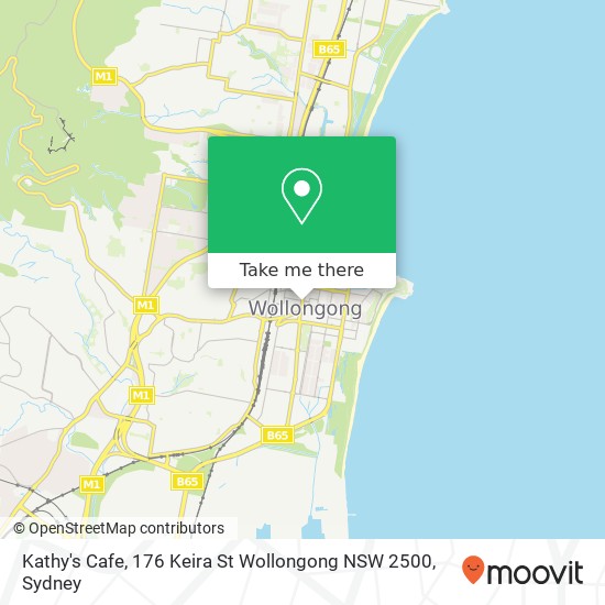 Kathy's Cafe, 176 Keira St Wollongong NSW 2500 map