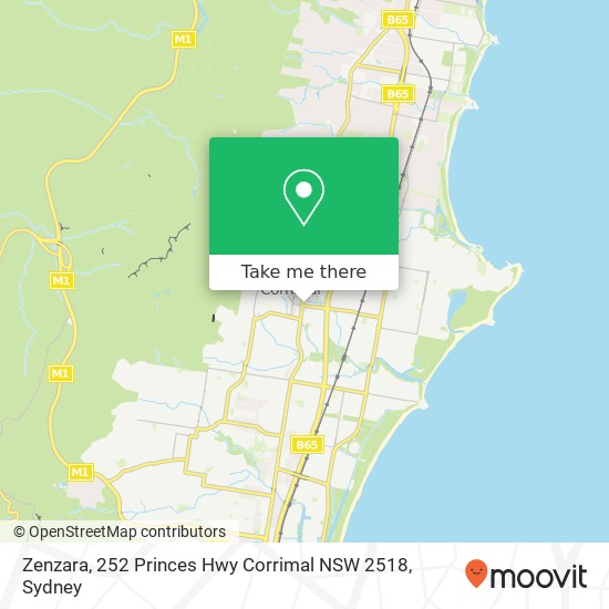 Mapa Zenzara, 252 Princes Hwy Corrimal NSW 2518