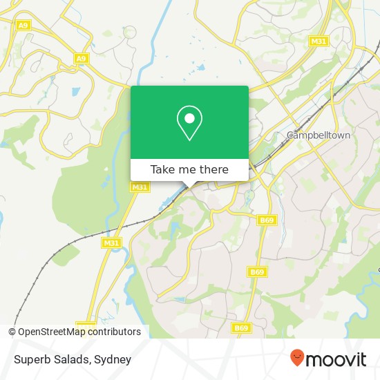 Mapa Superb Salads, 1 Gilchrist Dr Campbelltown NSW 2560