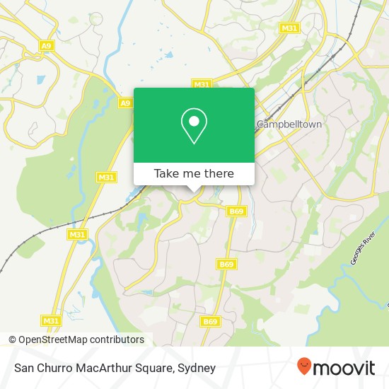 San Churro MacArthur Square, Campbelltown NSW 2560 map