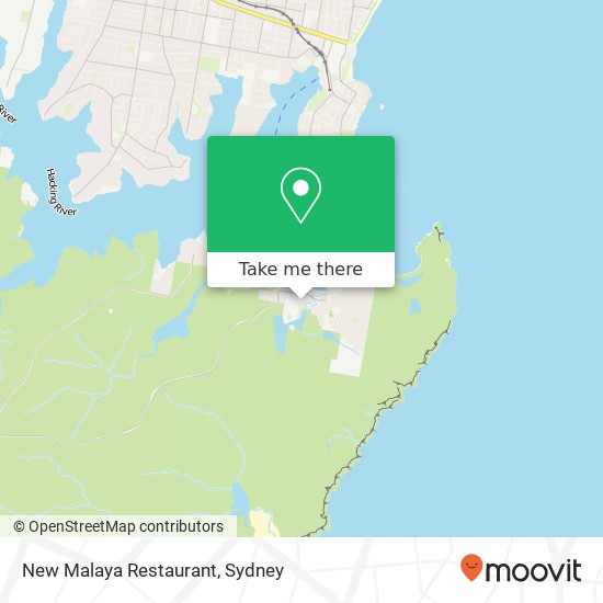 Mapa New Malaya Restaurant, Liverpool St Bundeena NSW 2230