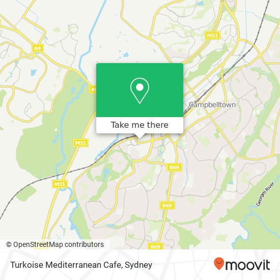 Mapa Turkoise Mediterranean Cafe, Campbelltown NSW 2560