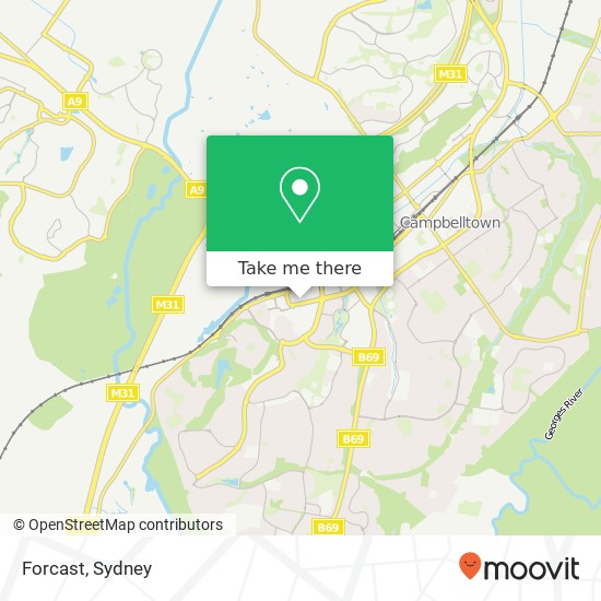 Mapa Forcast, Kellicar Rd Campbelltown NSW 2560