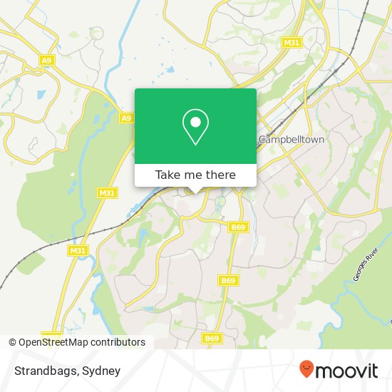 Mapa Strandbags, Kellicar Rd Campbelltown NSW 2560