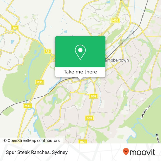 Mapa Spur Steak Ranches, Kellicar Rd Campbelltown NSW 2560