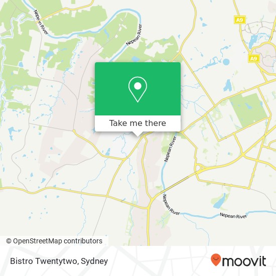 Mapa Bistro Twentytwo, Cawdor Rd Camden NSW 2570