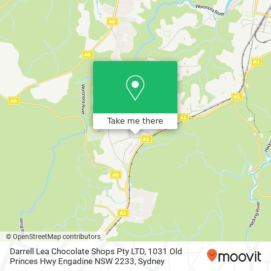 Mapa Darrell Lea Chocolate Shops Pty LTD, 1031 Old Princes Hwy Engadine NSW 2233