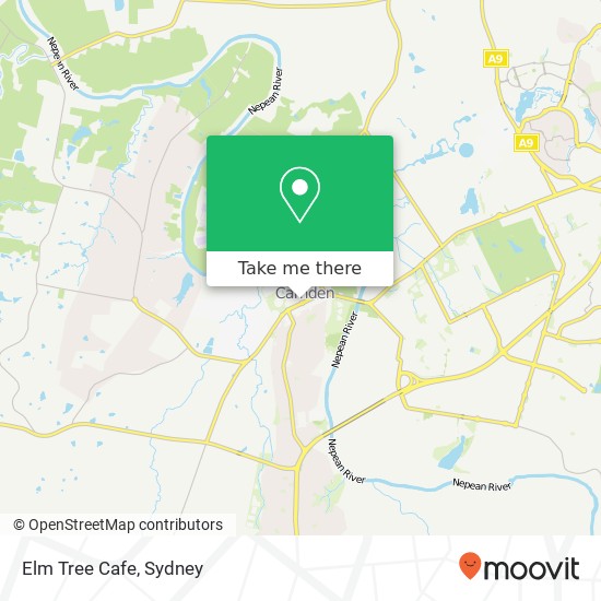 Mapa Elm Tree Cafe, 39 John St Camden NSW 2570