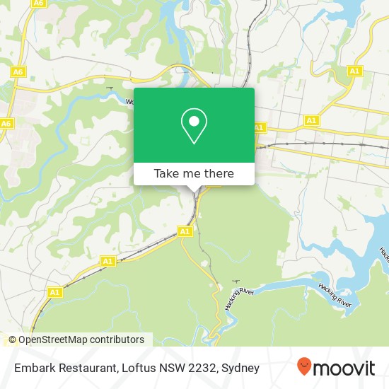 Mapa Embark Restaurant, Loftus NSW 2232