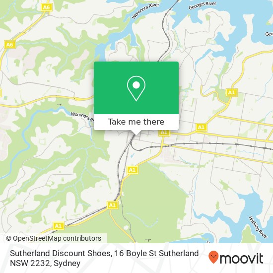 Sutherland Discount Shoes, 16 Boyle St Sutherland NSW 2232 map