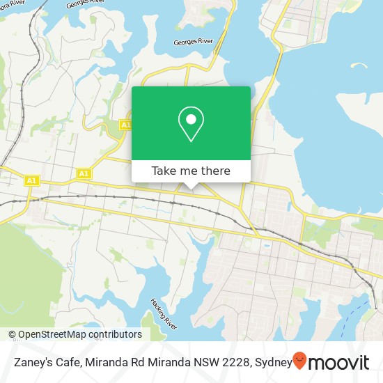 Mapa Zaney's Cafe, Miranda Rd Miranda NSW 2228