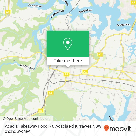 Acacia Takeaway Food, 76 Acacia Rd Kirrawee NSW 2232 map