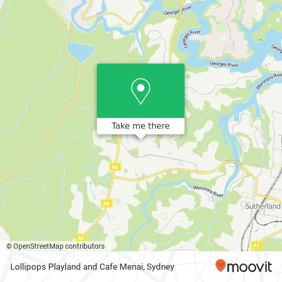 Mapa Lollipops Playland and Cafe Menai, 44-60 Allison Cres Menai NSW 2234