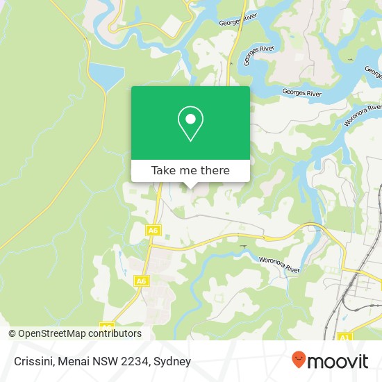 Mapa Crissini, Menai NSW 2234