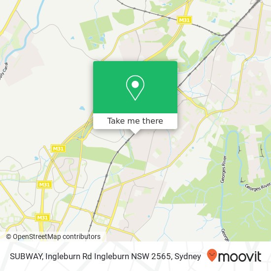 Mapa SUBWAY, Ingleburn Rd Ingleburn NSW 2565