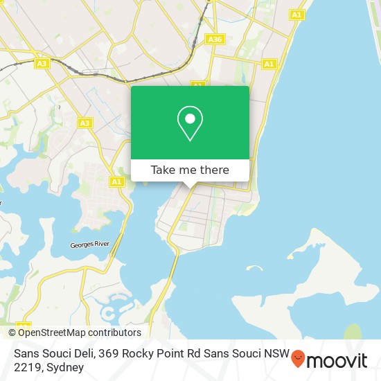 Sans Souci Deli, 369 Rocky Point Rd Sans Souci NSW 2219 map