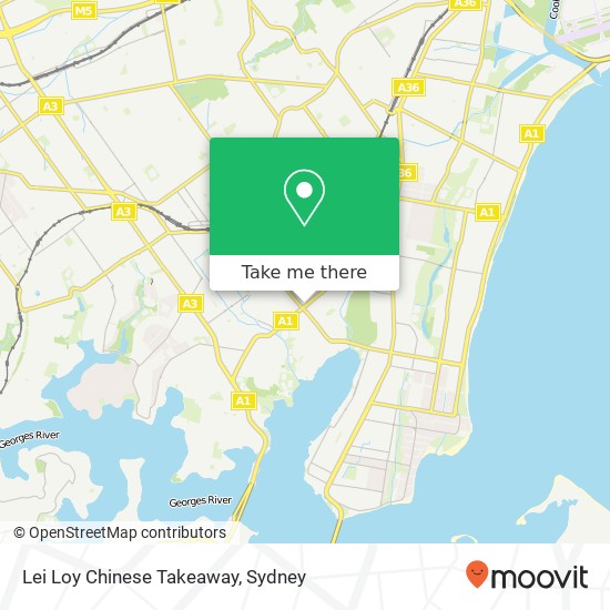 Lei Loy Chinese Takeaway, Princes Hwy Carlton NSW 2218 map