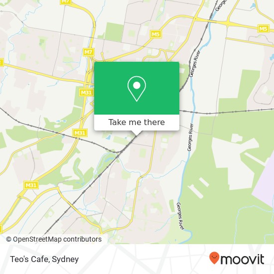 Mapa Teo's Cafe, 104 Railway Pde Glenfield NSW 2167
