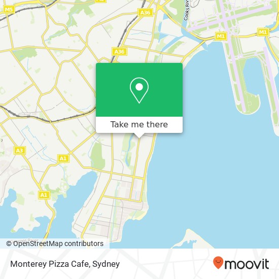 Monterey Pizza Cafe, Scarborough St Monterey NSW 2217 map