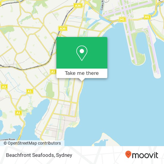Beachfront Seafoods, 208 The Grand Pde Monterey NSW 2217 map