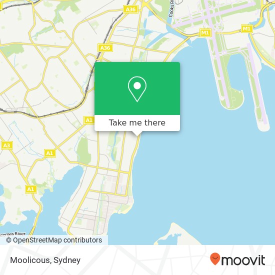 Moolicous, 208 The Grand Pde Monterey NSW 2217 map