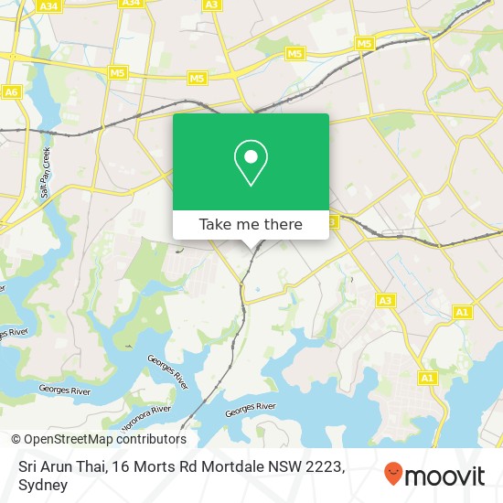 Sri Arun Thai, 16 Morts Rd Mortdale NSW 2223 map
