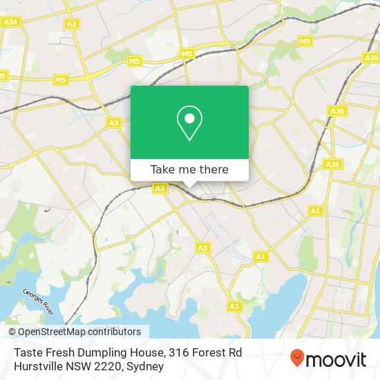 Mapa Taste Fresh Dumpling House, 316 Forest Rd Hurstville NSW 2220