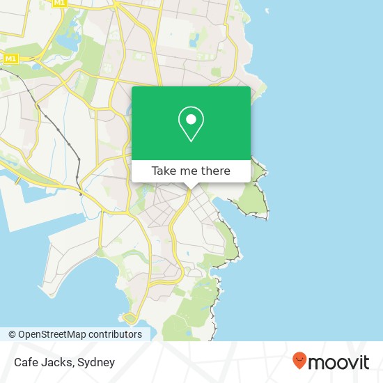 Mapa Cafe Jacks, 1220 Prince Edward St Malabar NSW 2036