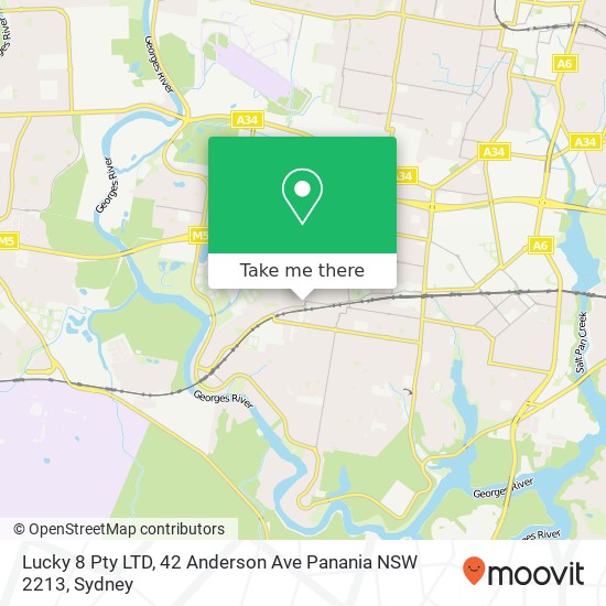 Lucky 8 Pty LTD, 42 Anderson Ave Panania NSW 2213 map