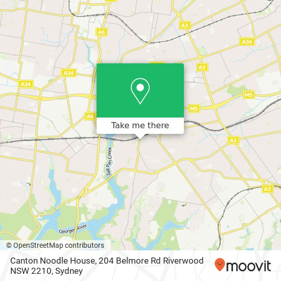 Canton Noodle House, 204 Belmore Rd Riverwood NSW 2210 map