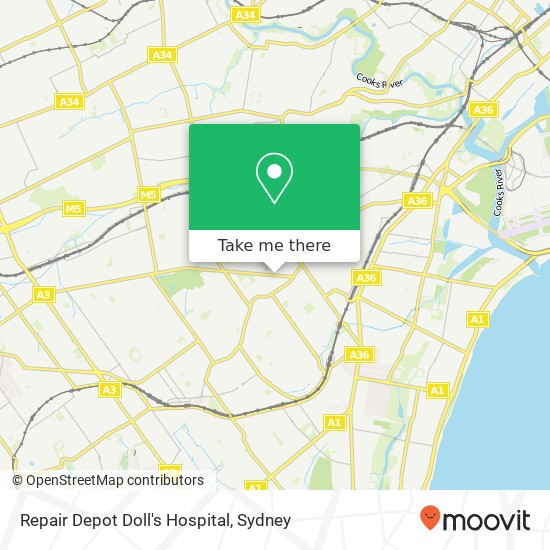 Mapa Repair Depot Doll's Hospital, 38 Stoney Creek Rd Bexley NSW 2207