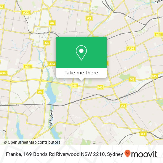 Franke, 169 Bonds Rd Riverwood NSW 2210 map