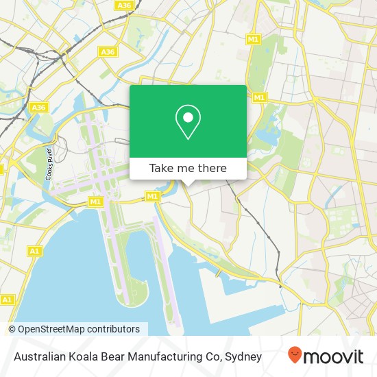 Mapa Australian Koala Bear Manufacturing Co, 7 Hickson St Botany NSW 2019