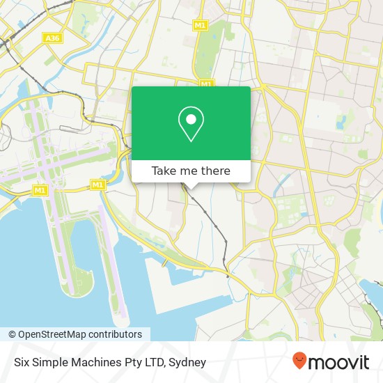 Mapa Six Simple Machines Pty LTD, 10-18 Ocean St Banksmeadow NSW 2019