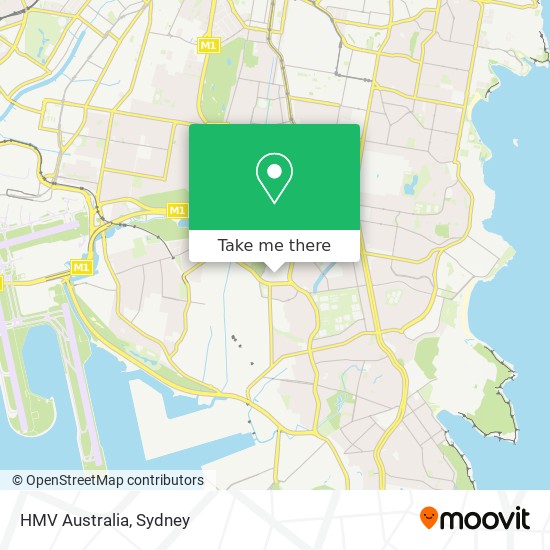HMV Australia map